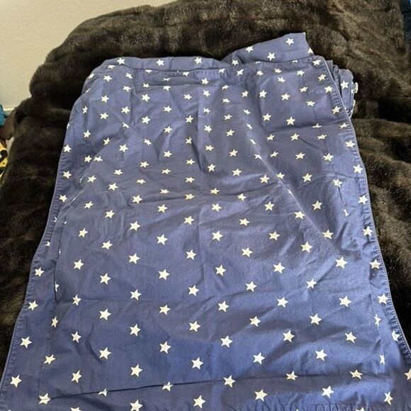 Pottery Barn Kids Full Queen Duvet Navy Blue Star Patriotic 4th of July 1 Sham